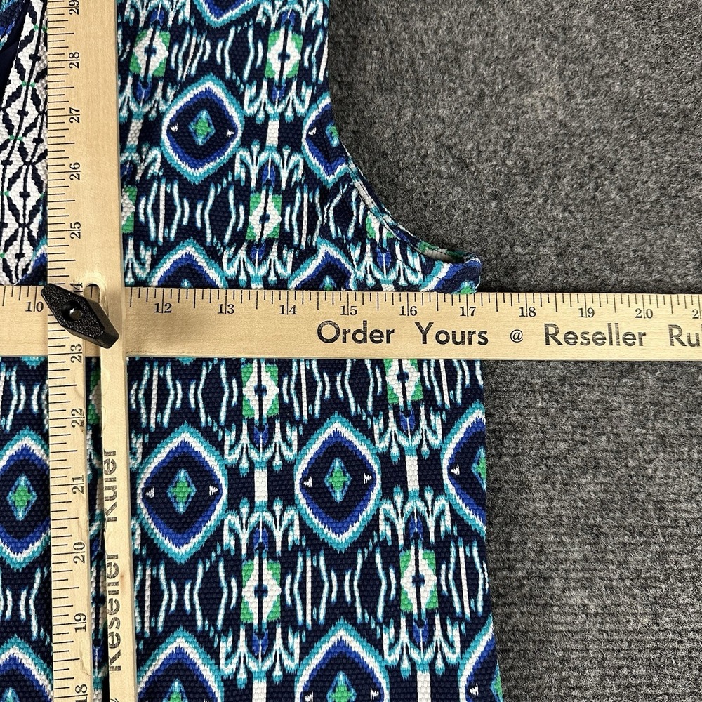Tommy Bahama Ikat Beach Split-Neck Romper Dress  W/under Shorts Blue Sz Medium - Picture 2 of 11